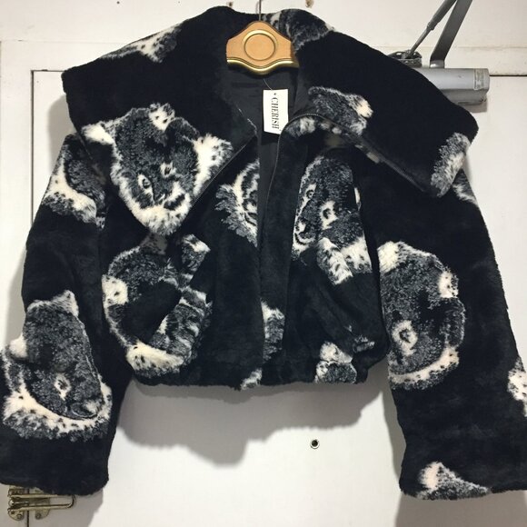 CHERISH BRAND NEW FAUX FUR ANIMAL PRINT JACKETS SIZE 42 - Picture 4 of 11